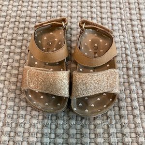 Toddler gold Velcro sandals